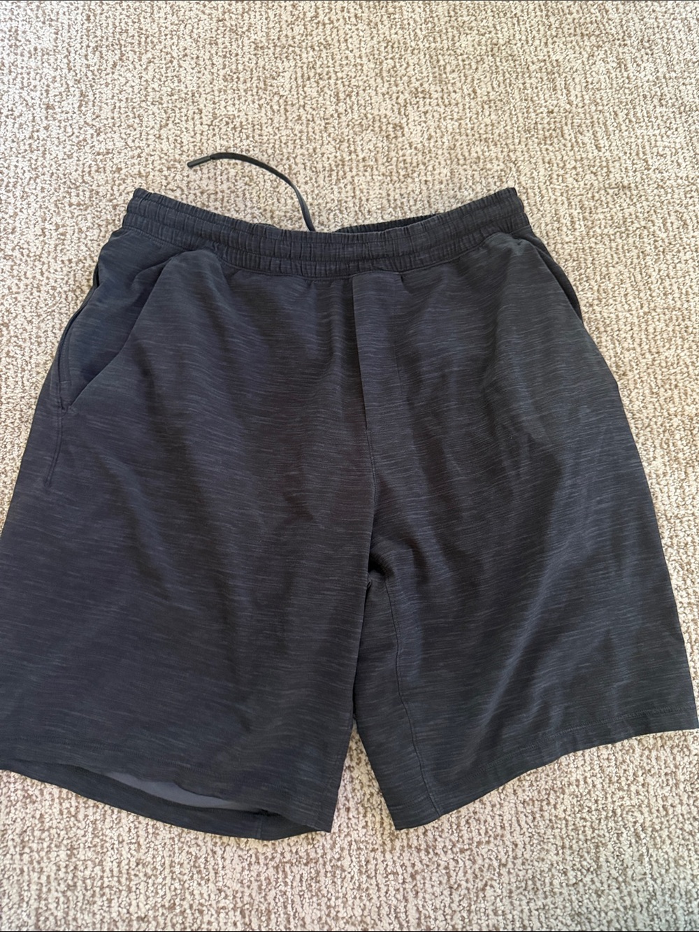 lululemon athletica Men's Black Athletic Shorts with Drawstring